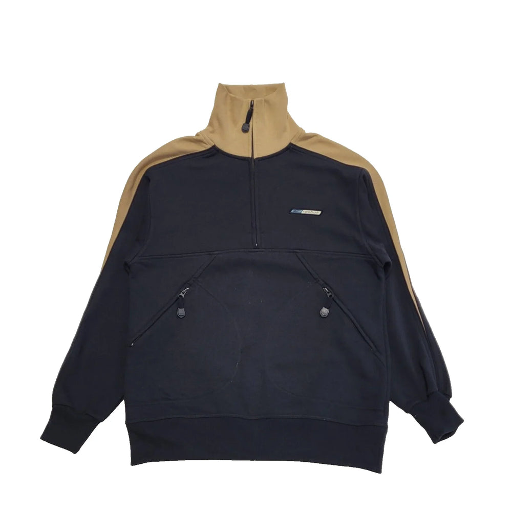 Reebok Navy Blue Beige Long Sleeve Tracksuit Top Jacket UK Men's Small K322