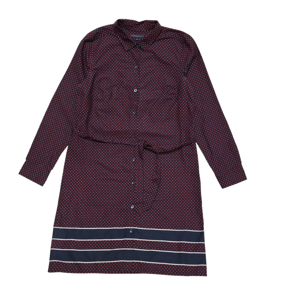 Tommy Hilfiger Blue & Red Polka Dot Belted Shirt Dress UK Women's 10 EE11