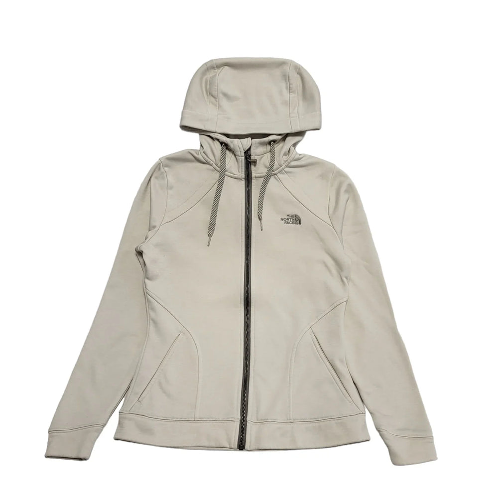 The North Face Cream Drawstring Zipped Sweatshirt Hoodie Women's Uk S BB219