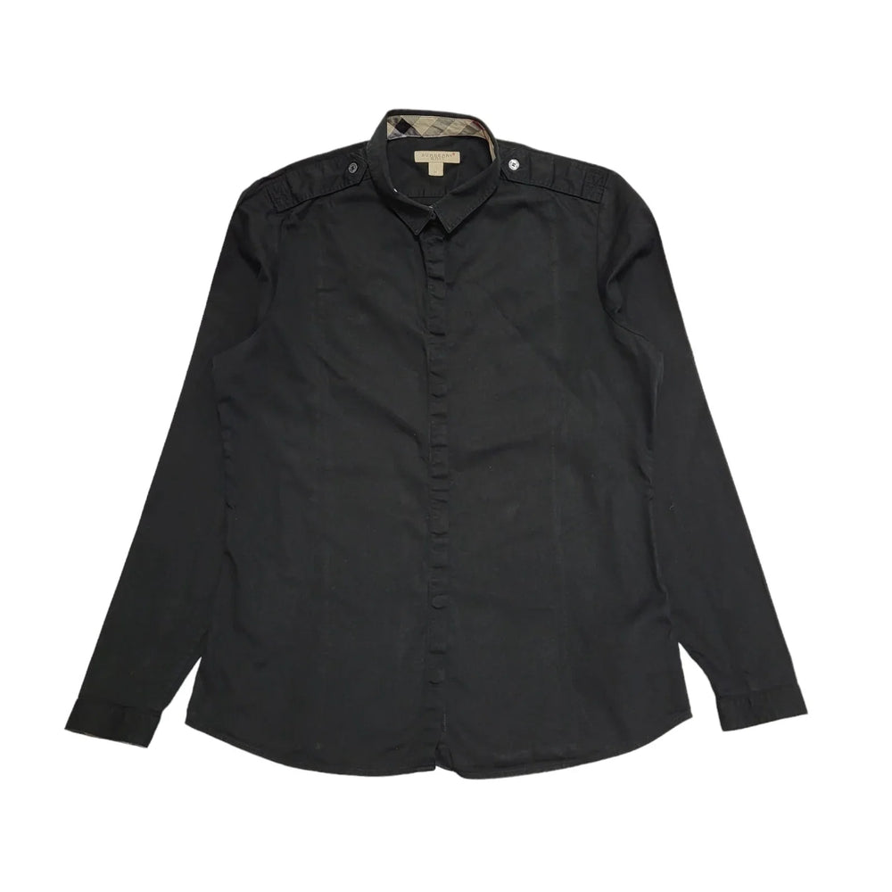 Burberry Brit Black Slim Fit Long Sleeve Shirt Uk Women's Medium BB394