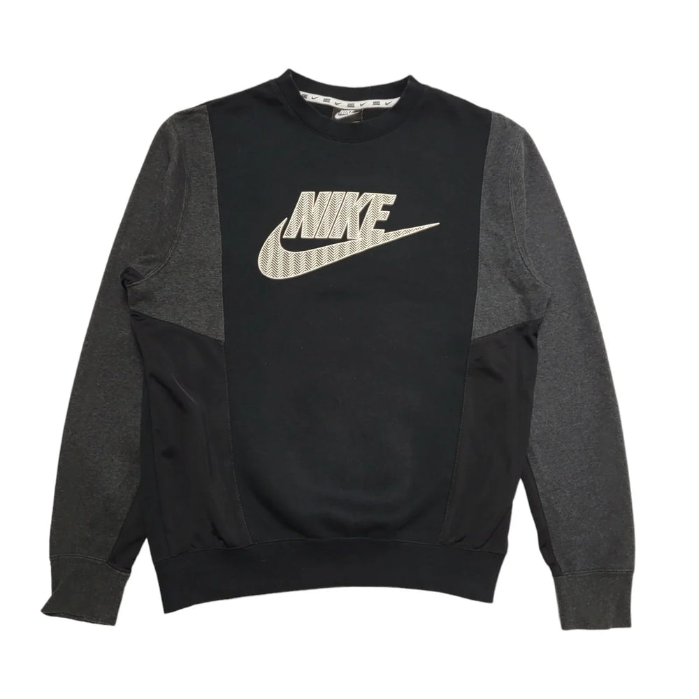 Nike Black Grey Crew Neck Casual Sweatshirt Uk Men's Small BB827
