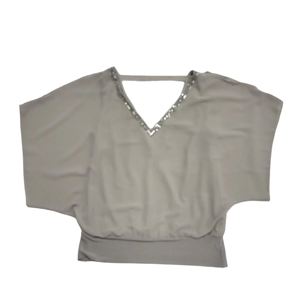 Wallis Light Grey Relaxed V-neck Batwing Blouse Top UK Women's XL 14 BNWT H759