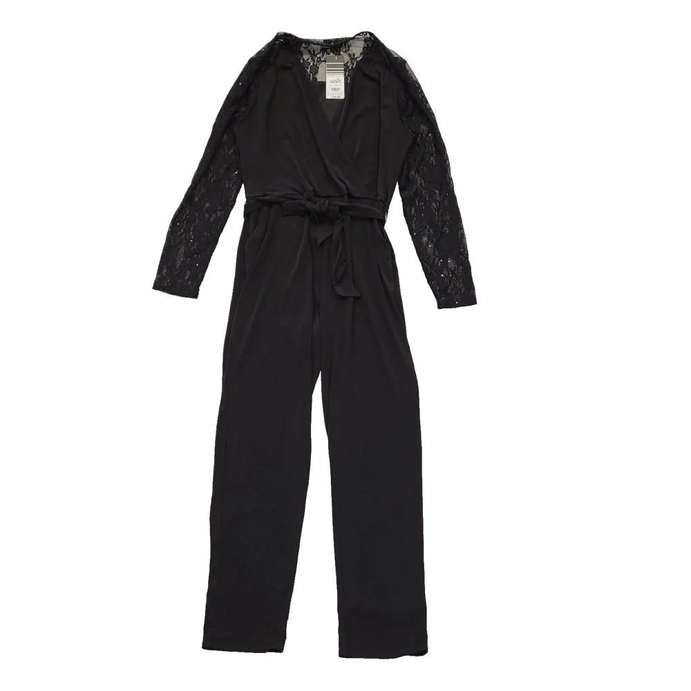 Wallis Jumpsuit Black Women's UK XL W32 L29 Bnwt L350