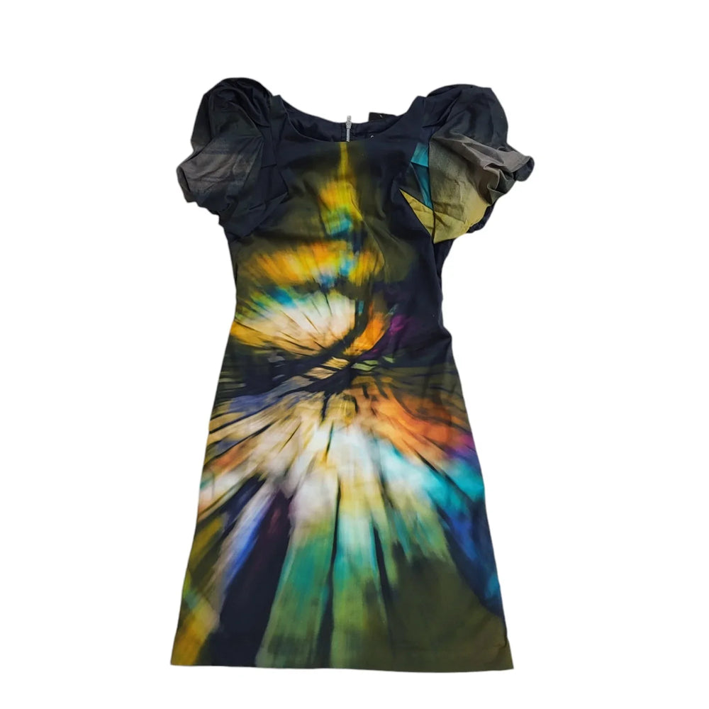 Oasis Black Blue Short Sleeve Bodycon Dress UK Women's Size 6 Bnwt FF4