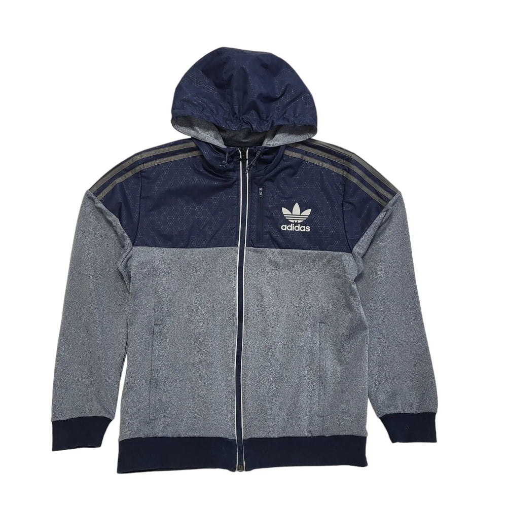Adidas Blue Zipped Sweatshirt Hoodie Uk Men's Size Small DD38