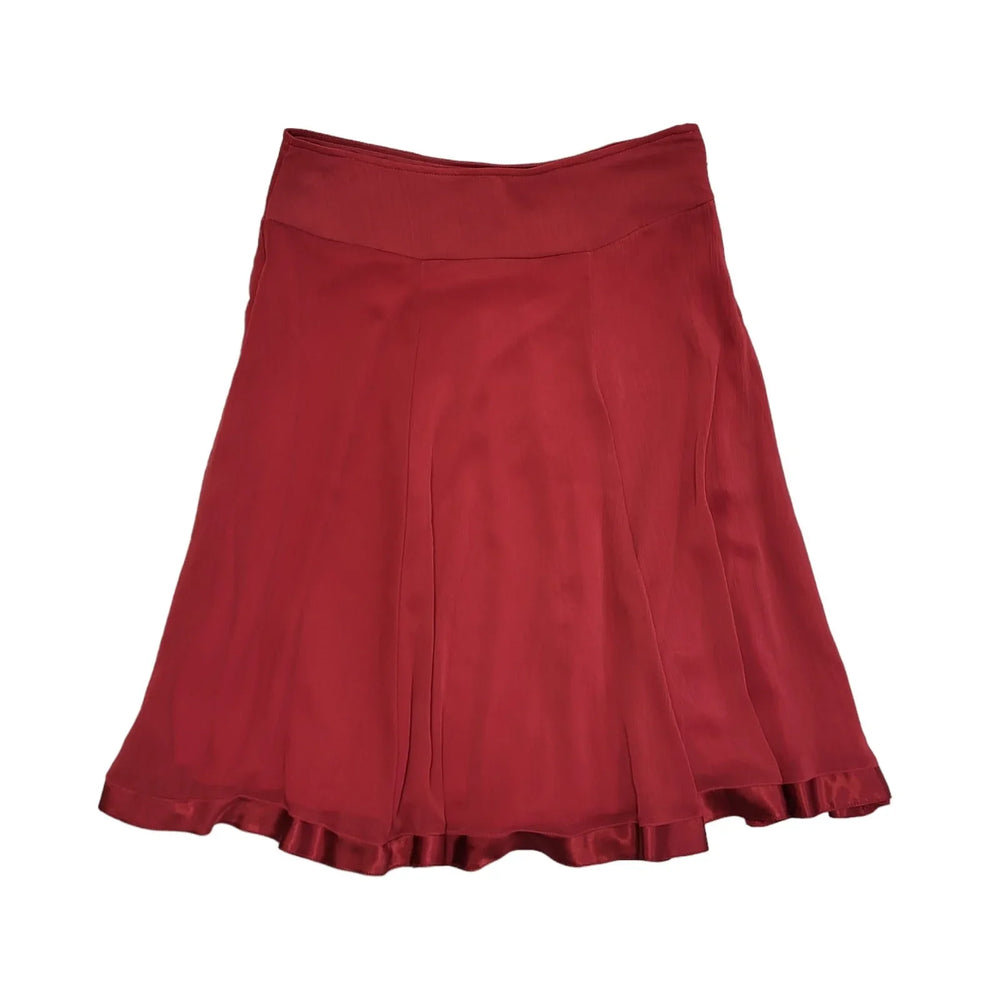 Vintage 90's BM Collection Red A-Line Polyester Skirt Womens UK 12 W30