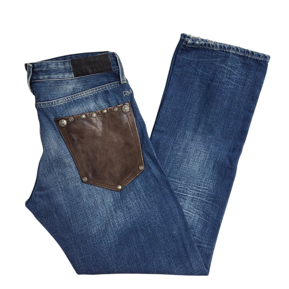 Replay Blue Straight Leg Jeans Men's UK Size M/L W33 L30 EE728