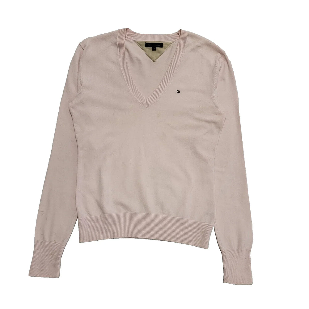 Tommy Hilfiger Pink V-Neck Jumper Women's uk M 10 eu 38 H329