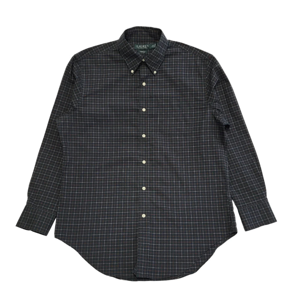 Laura Ashley Green & Blue Check Long Sleeve Classic Fit Shirt Mens UK M CC869