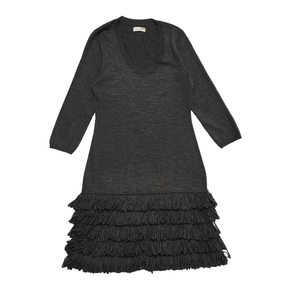 Calvin Klein Grey Evening Peplum Dress Women's UK M CC614