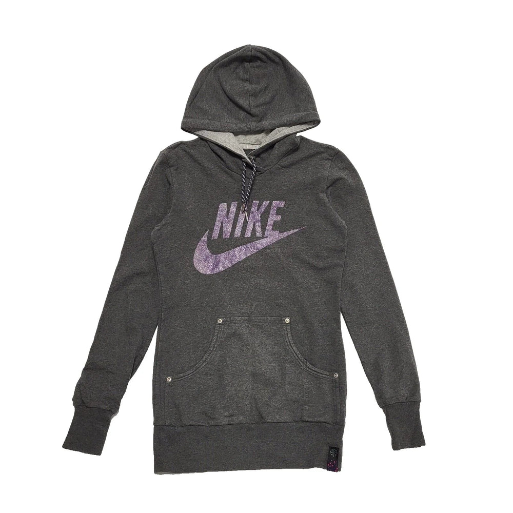 Nike Charcoal Purple Drawstring Sweatshirt Hoodie Women's UK S 4-6 H985