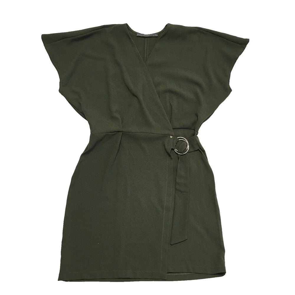 Guess London Green Wrap Belted Dress Party Formal Dress UK Women's 12 L315