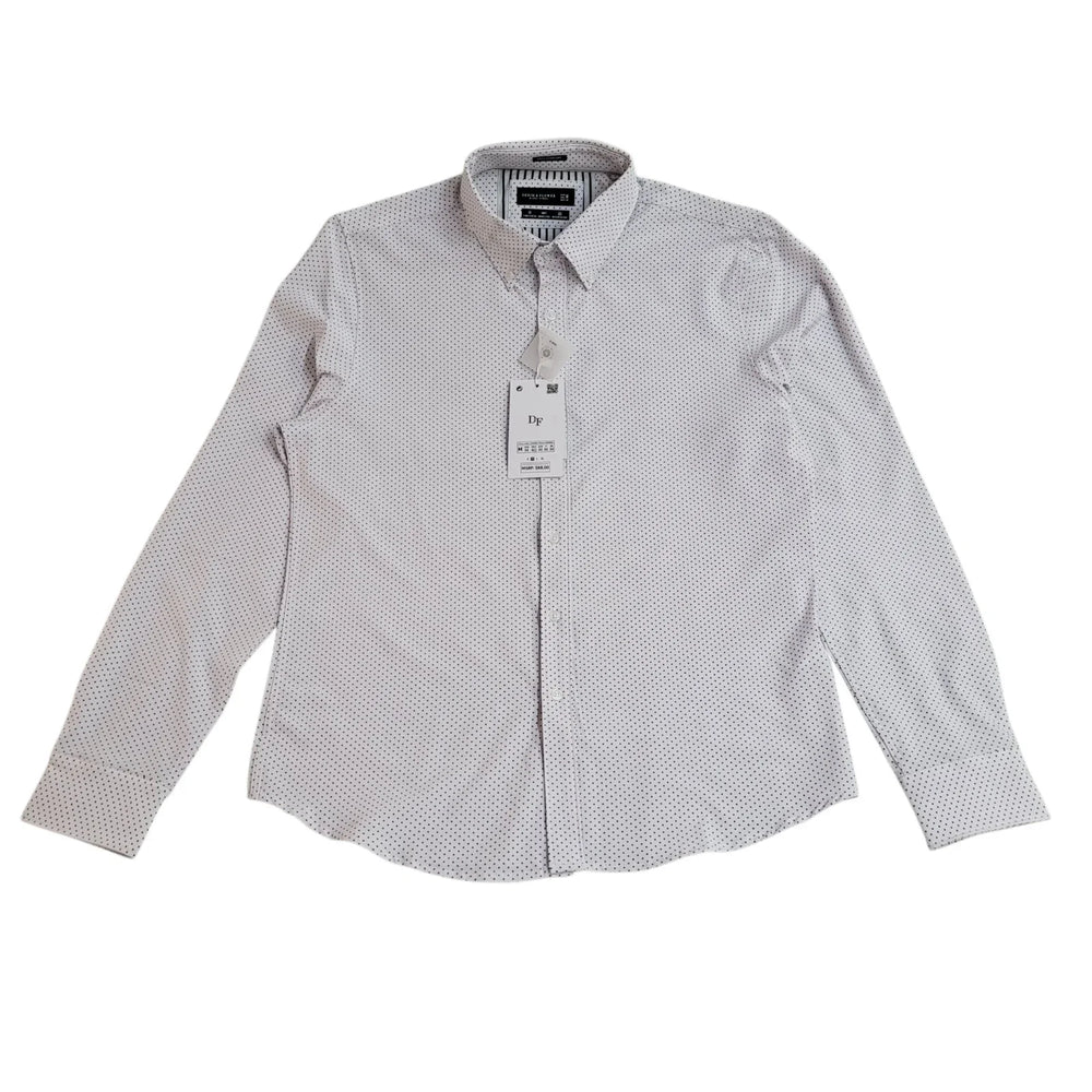 Denim & Flower Y2k White Polka Dot Long Sleeve Shirt Men's UK Size M Bnwt