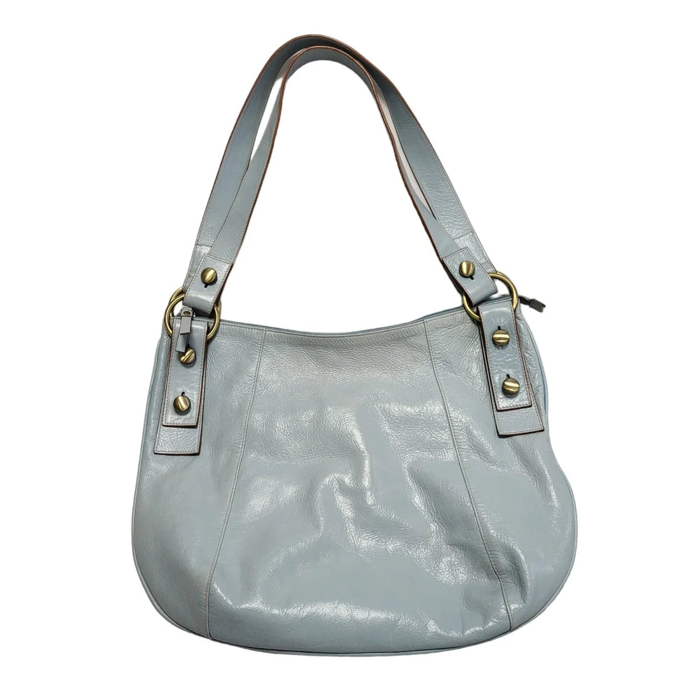 Jane Shilton Blue Leather Shoulder Hand Bag Uk Women's Size 15.5" x 12.5"