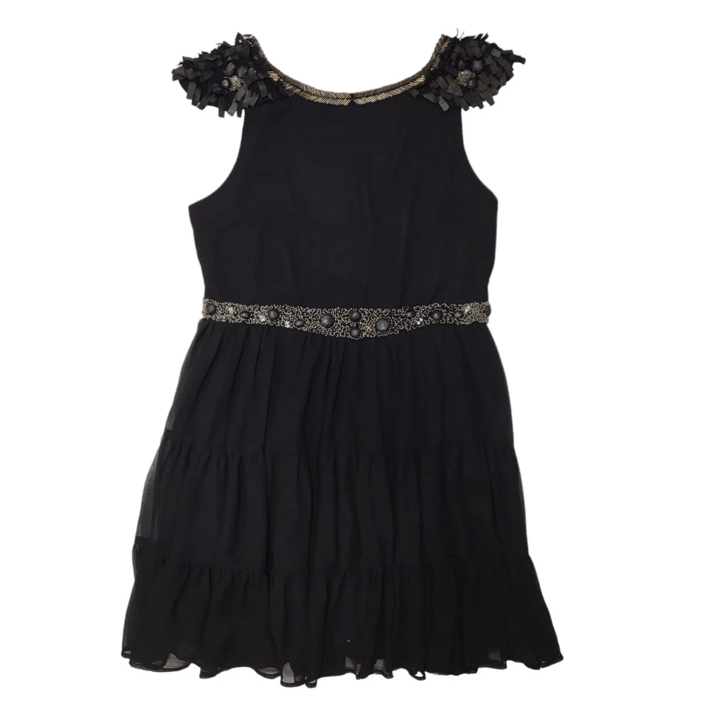 Next Black Beaded Fit & Flare Evening Dress UK Women's 16 BNWT H702