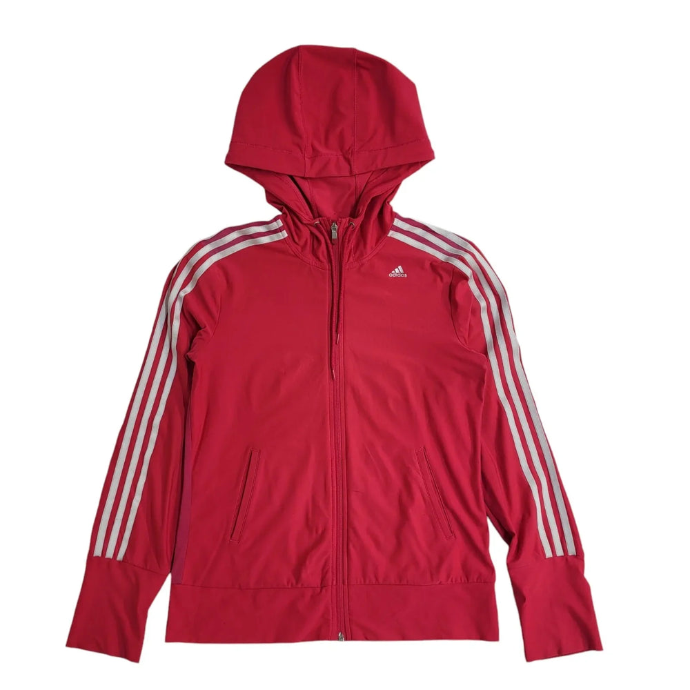 Adidas Y2K Pink Full Zip Hooded Tracksuit Jacket Women's UK Size M 12-14