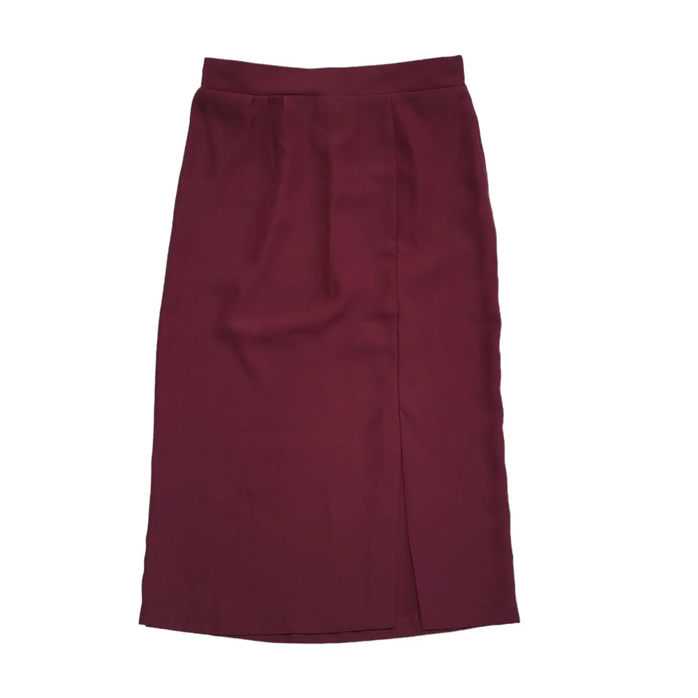 Classic Vintage Dark Red 90's Straight Pencil Skirt Uk Women's Size 16 W34