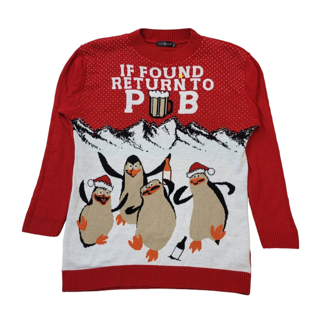 Christmas Penguin Jumper Womens Size M/L