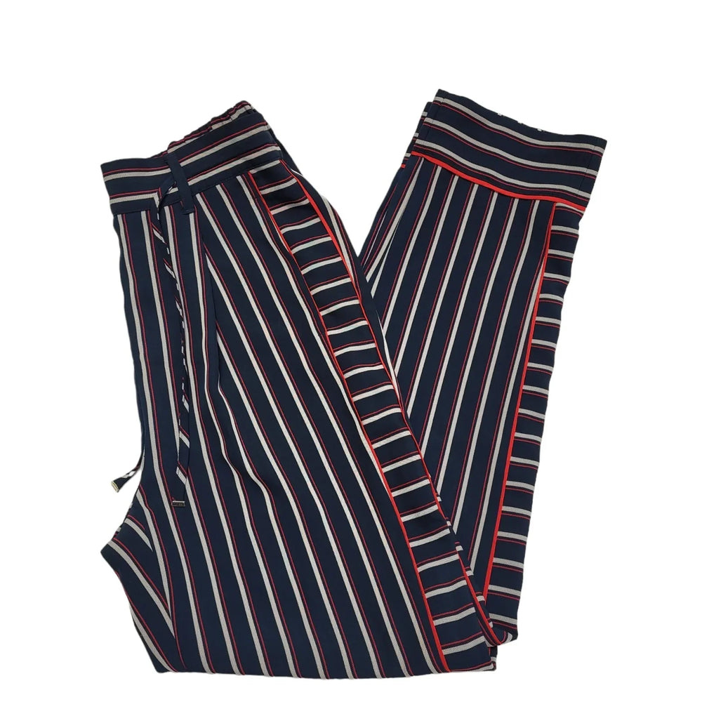 Tommy Hilfiger Blue Tapered Striped Trousers Womens UK Size S W26 L27 DD715