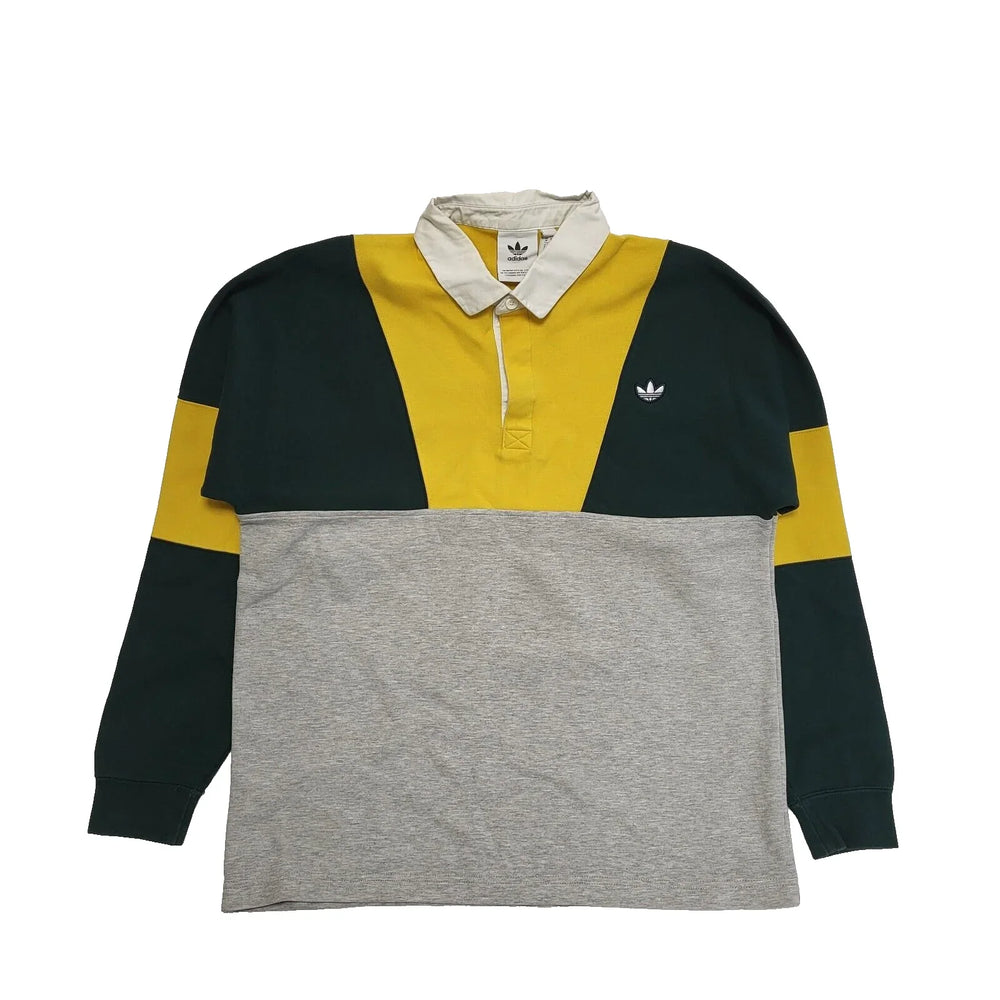 Adidas Green Yellow Long Sleeve Collared Sweatshirt Men's UK M EU 50 K333