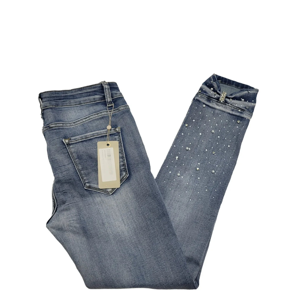 Coast Embellished Bow Hem Denim Jeans UK Women's L W30 L27 Bnwt BB529