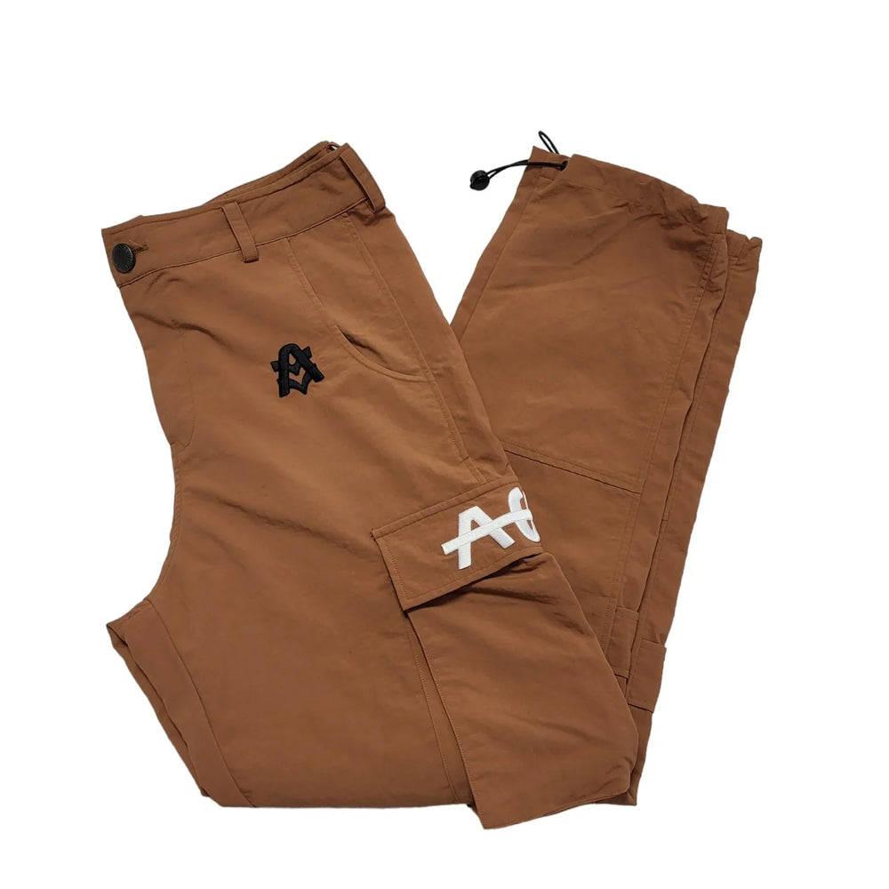 Ashluxe Brown Cargo Trousers Straight Leg Mens UK Size L W34 L31 DD7