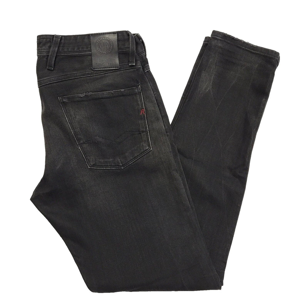 Replay Blue Jeans Skinny Black Zipped Denim Jeans Uk Men's M W32 L32 L147