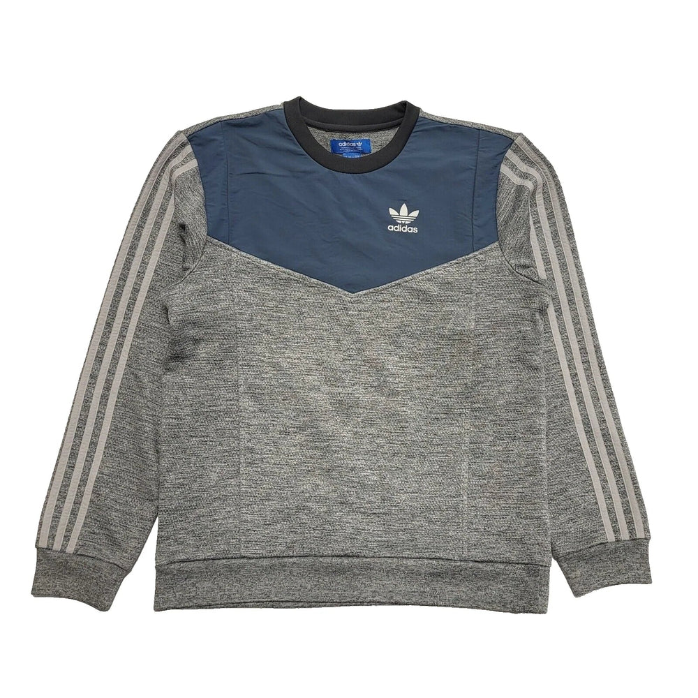 Adidas Grey Blue Crew Neck Long Sleeve Sports Sweatshirt UK Men's S K993