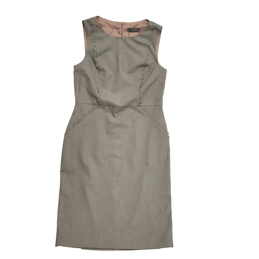 Oasis Grey Sleeveless Formal Pencil Dress Uk Women's Size 14 Bnwt L313