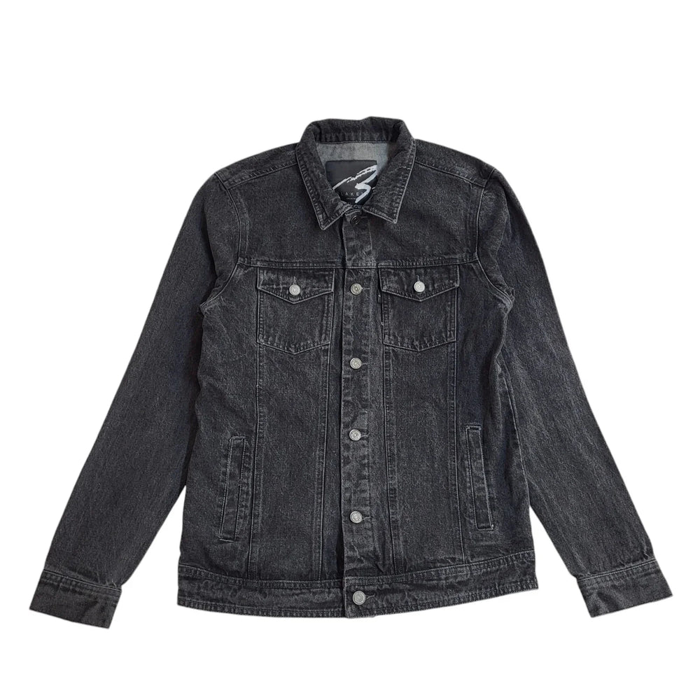 Blakely Dark Grey Button Denim Jacket Uk Men's Size Small EE481