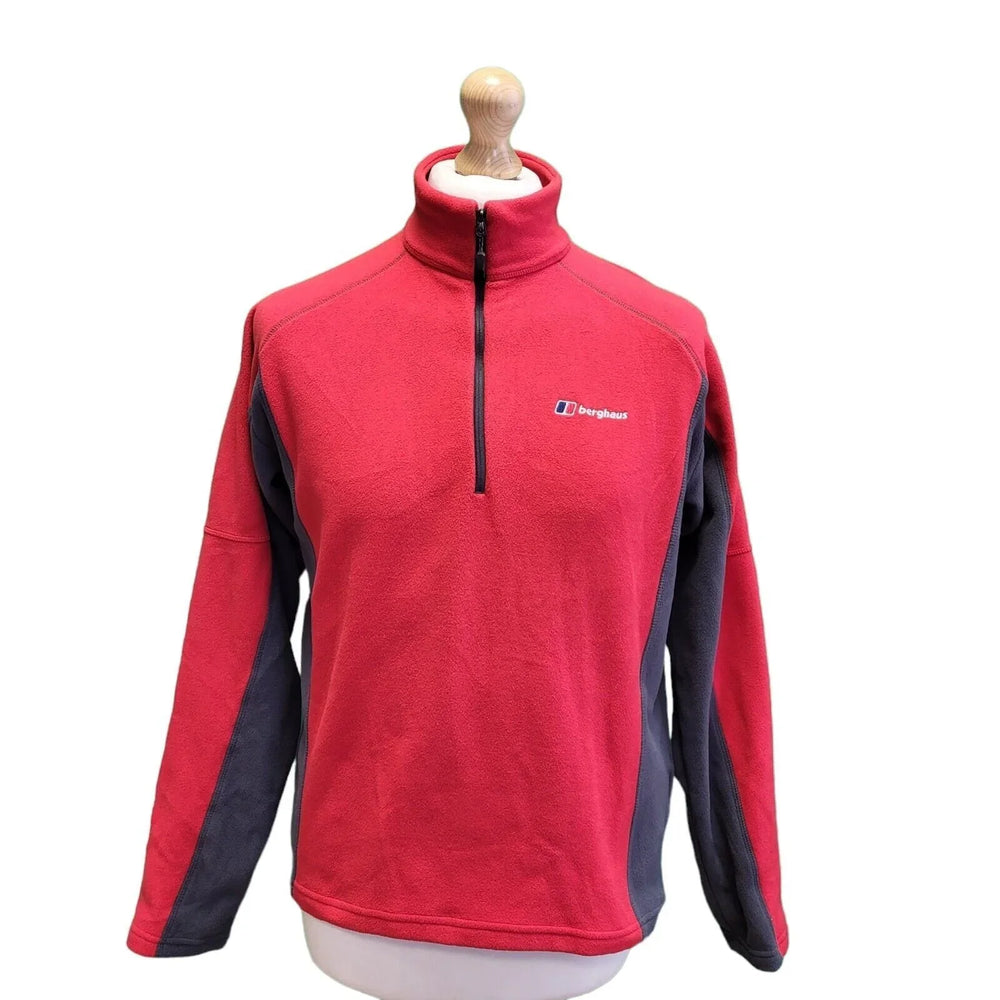 Berghaus Red Blue 1/4 Zip Fleece Base Layer Men's uk M eu 50 G926