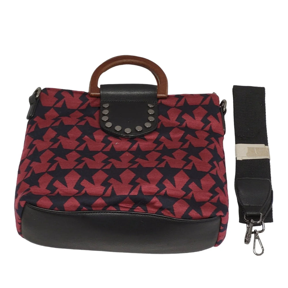 Traffic People Red Black Leather Zip Small Hand Bag Uk Women's Size 9.5" x 12"