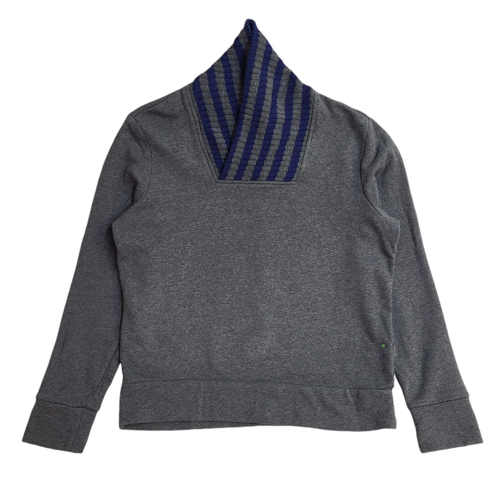 Hugo Boss Grey Collared Long Sleeve Jumper Uk Men's Size S EE380