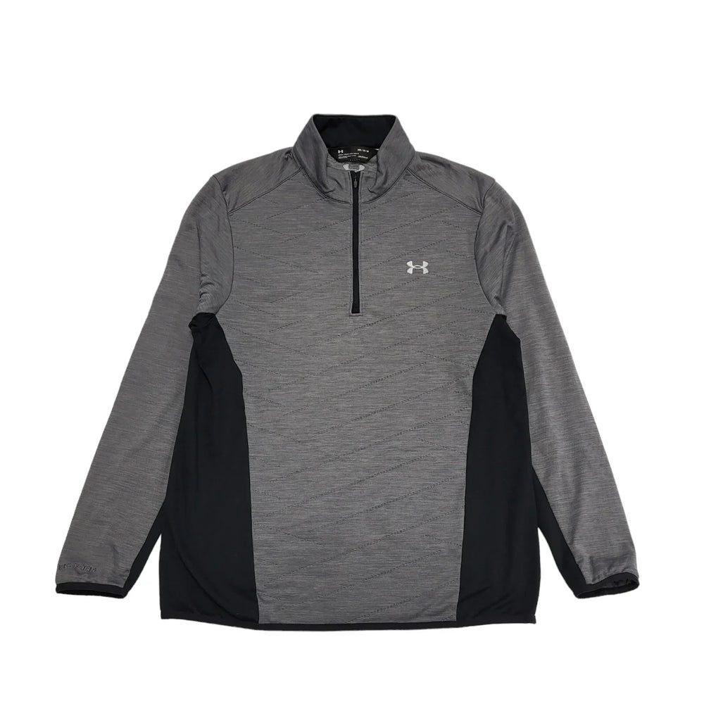 The North Face Cold Gear 1/4 Zip Activewear Top Grey & Black Mens UK M BB583