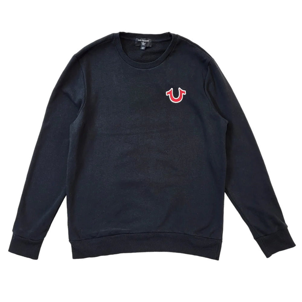 True Religion Black Crew Neck Casual Sweatshirt Uk Men's Size XS L366