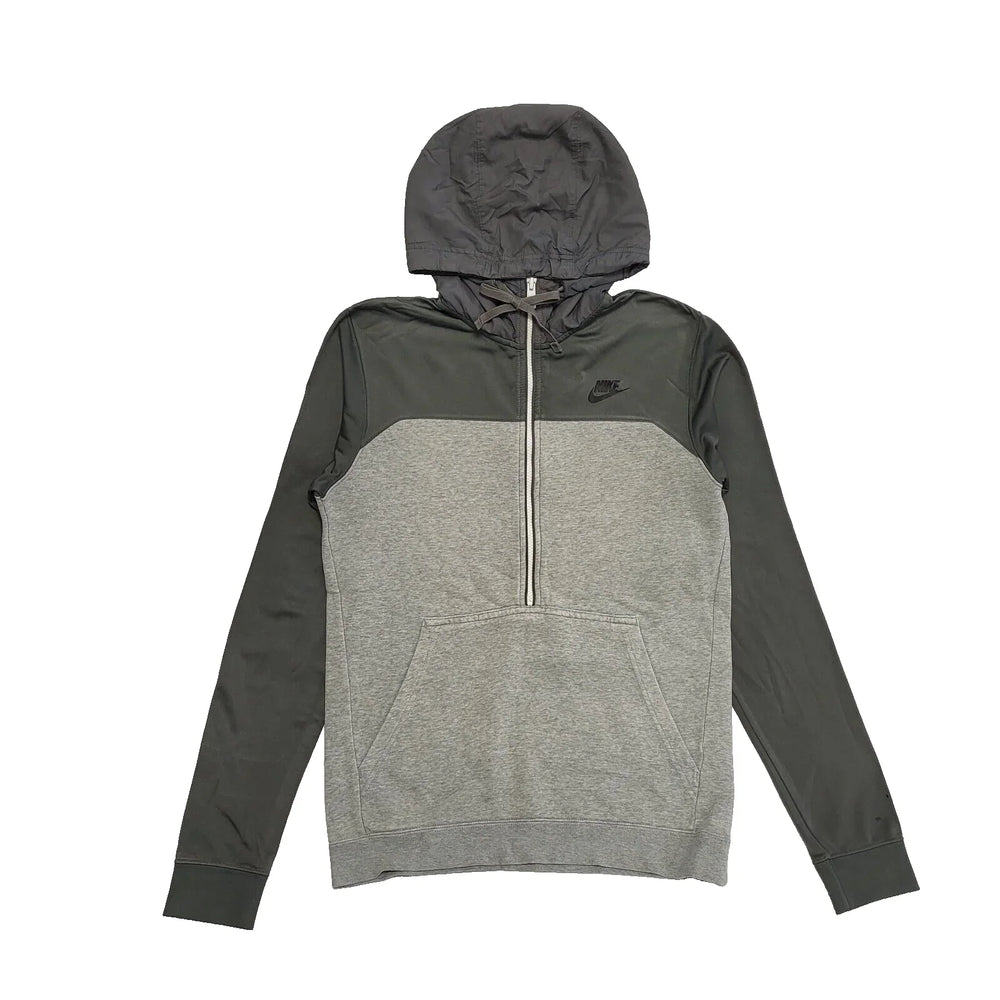 Nike Grey 1/2 Zip Drawstring Sweatshirt Hoodie UK Men's S EU 46 K288