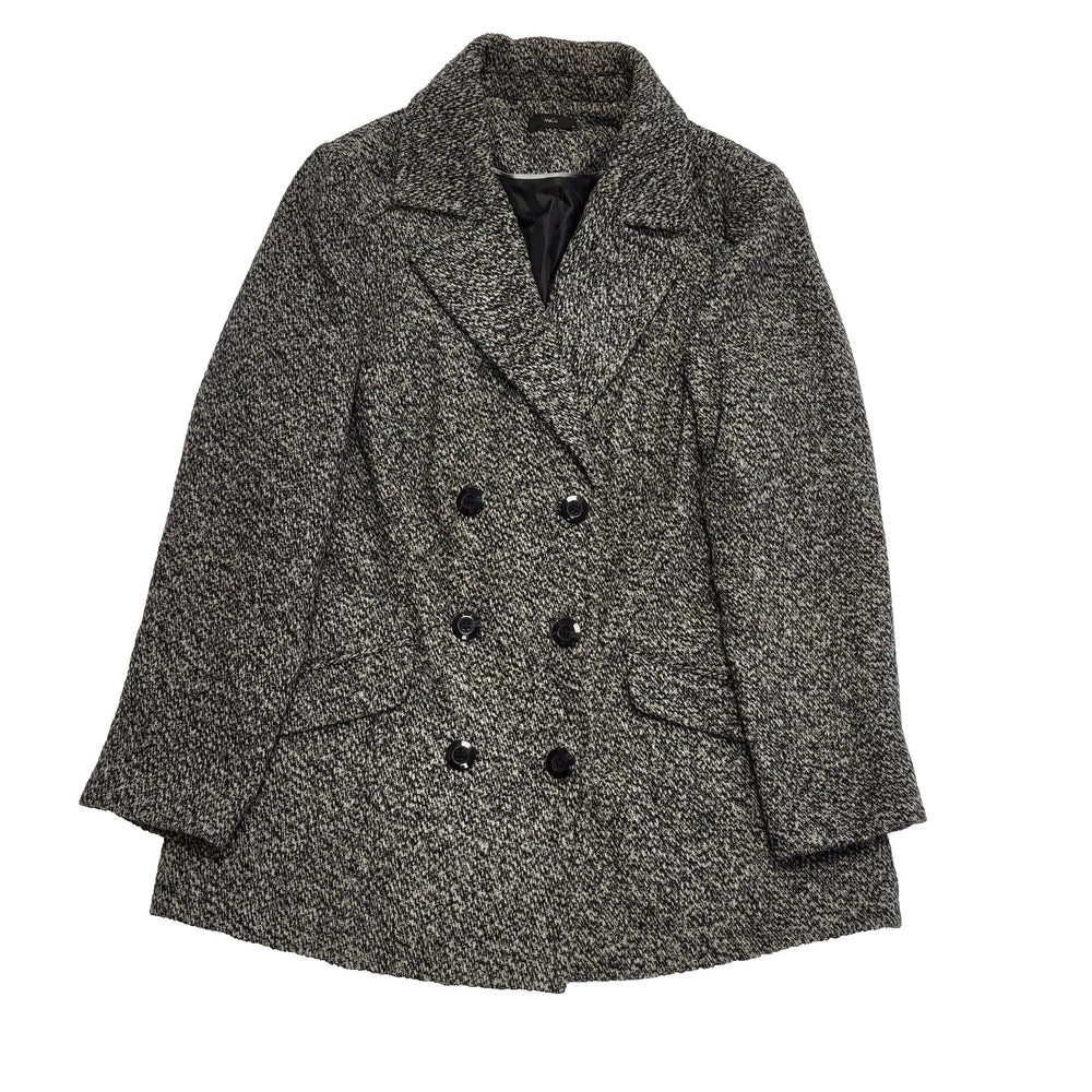 M&Co Grey Button Long Collared Coat UK Women's Size 16 K98