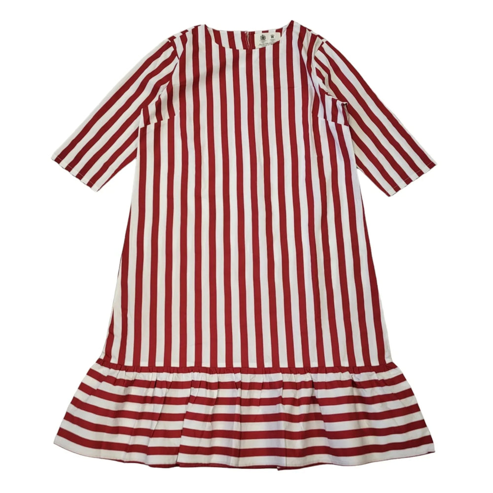 Austin Reed Red & White 3/4 Sleeve Striped Dress Uk Women's Size 18 Bnwt EE68