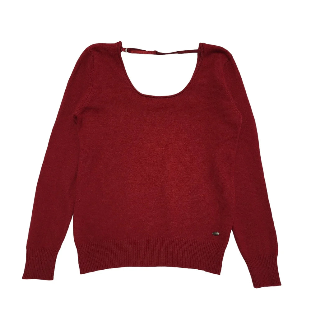 Guess Red Scoop Neck Long Sleeve Jumper Womens UK M CC764