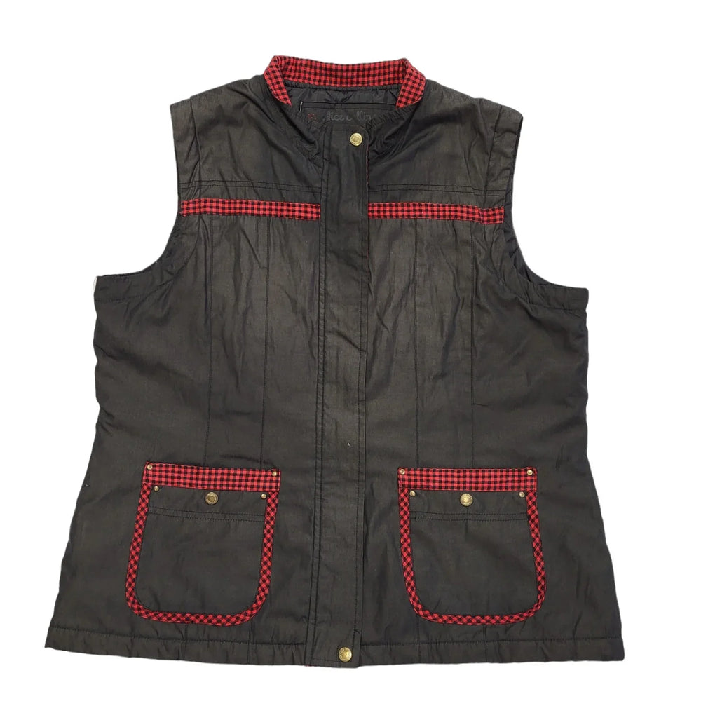80s Vintage Back Zipped Gilet Waistcoat Uk Women's Size 18