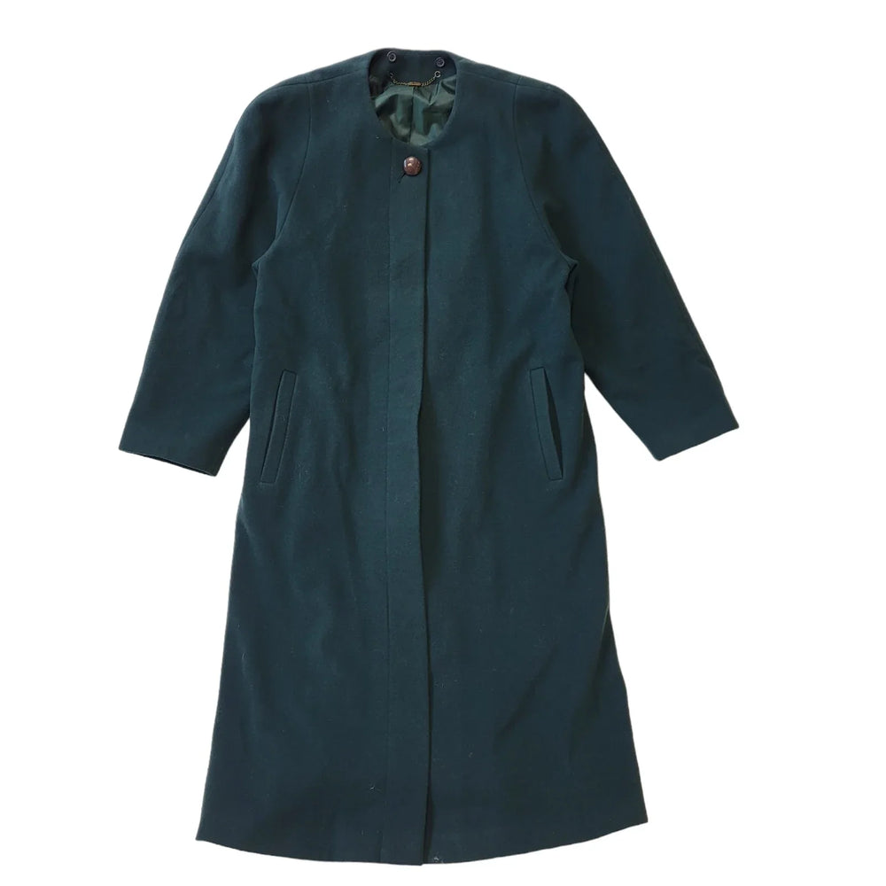 Your Sixth Sense C&A 90s Vintage Green Cashmere Longline Coat Women's Size 14