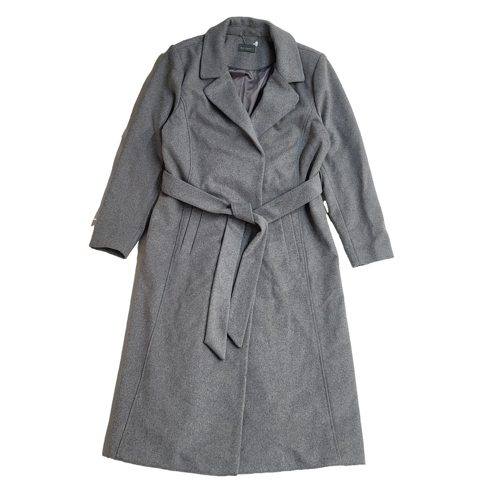 Ruth Langsford Overcoat Bnwot Grey Wool Belted UK Women's Size 14 L880