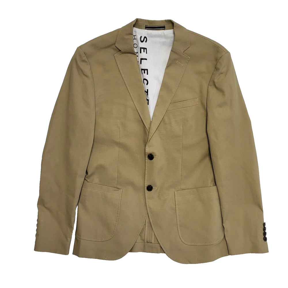 Selected/Homme Suit Blazer Jacket Beige Cotton Men's uk S 38" L115