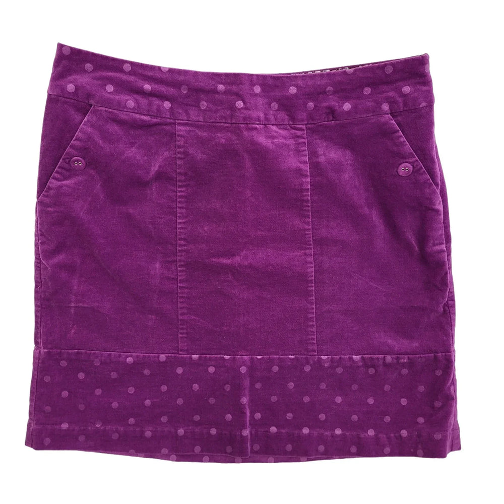 White Stuff Vintage 90's Purple Velour Spotted A-Line Skirt Womens UK 10-12 W30