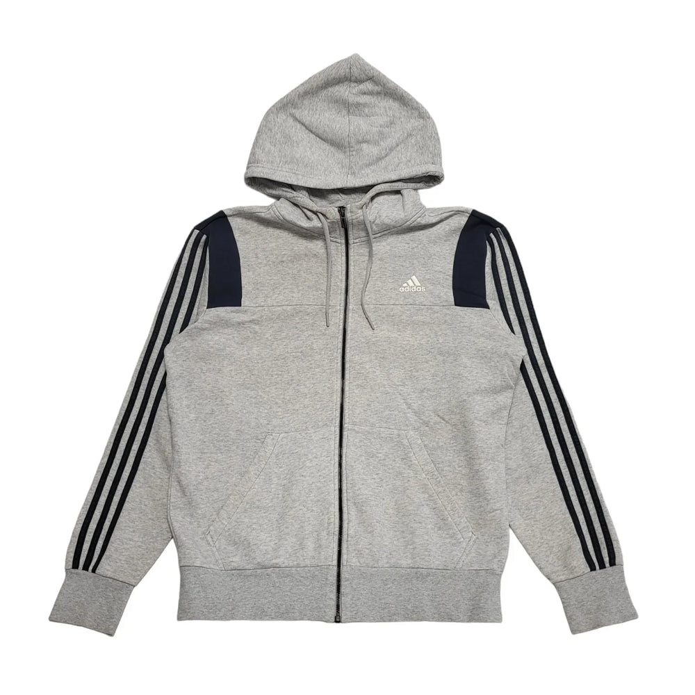 Adidas Grey Black Long Sleeve Zip Casual Sweatshirt Hoodie Men's UK M EU 50 H593