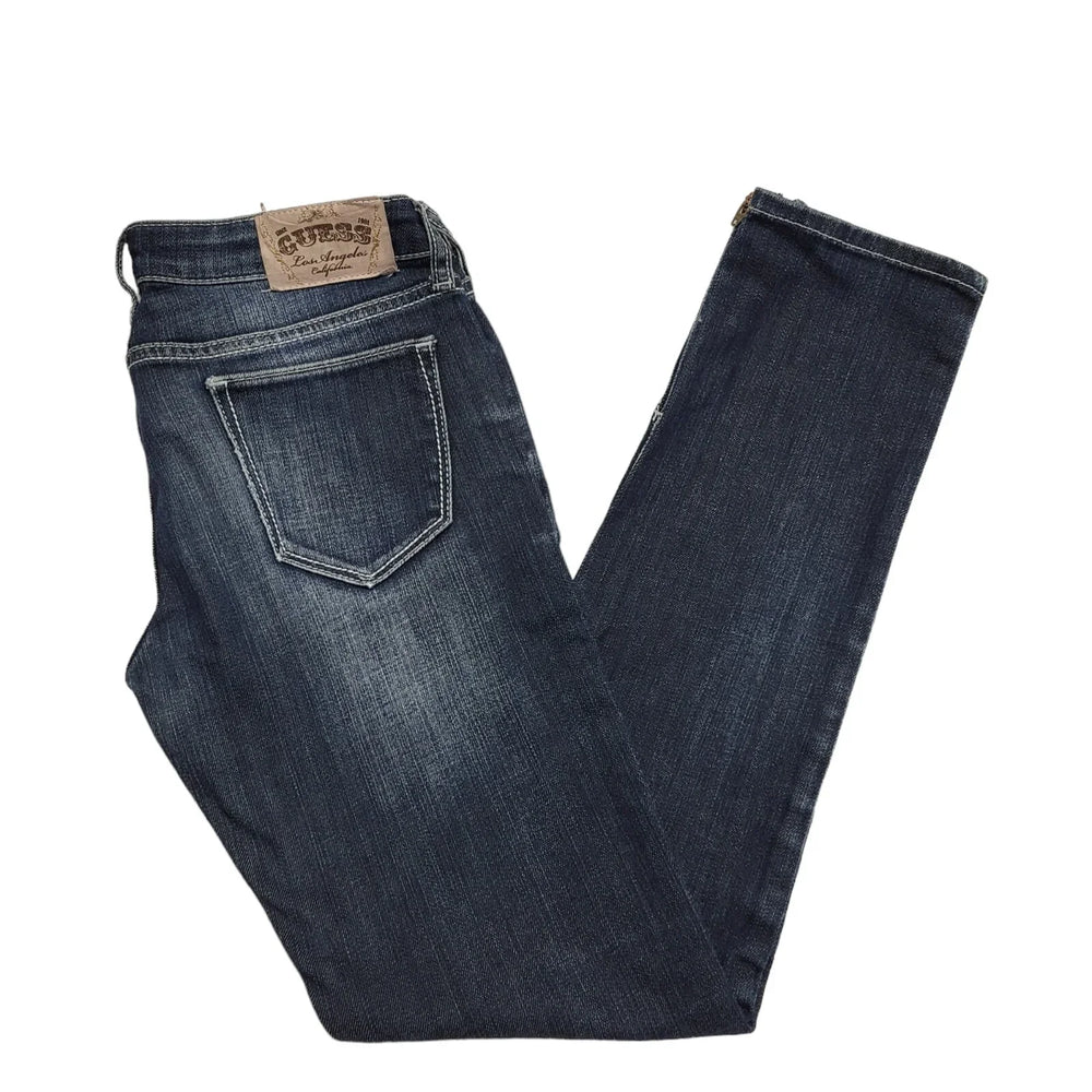 Guess Faded Blue Ankle Zip Skinny Slim Denim Jeans Women's UK 8 W27 L29 H559