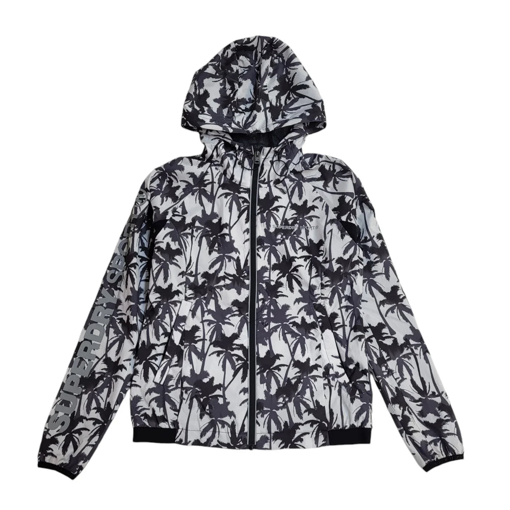 Superdry Black & White Hooded Jacket Uk Women's Size Medium EE321
