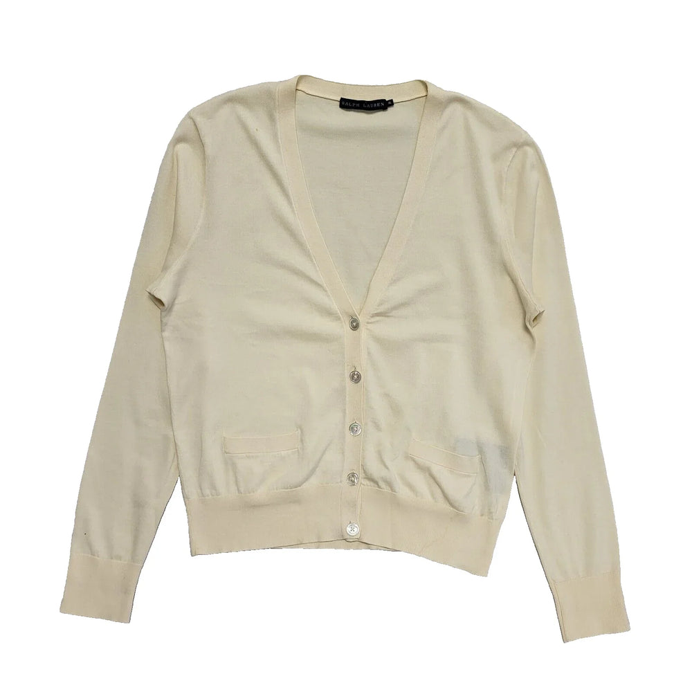 Ralph Lauren Yellow Button Up Cotton Cardigan Uk Women's XL L576