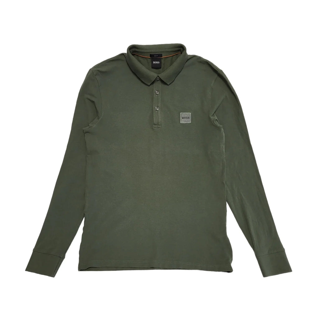 Hugo Boss Green Long Sleeve Polo Top Men's Uk M BB191