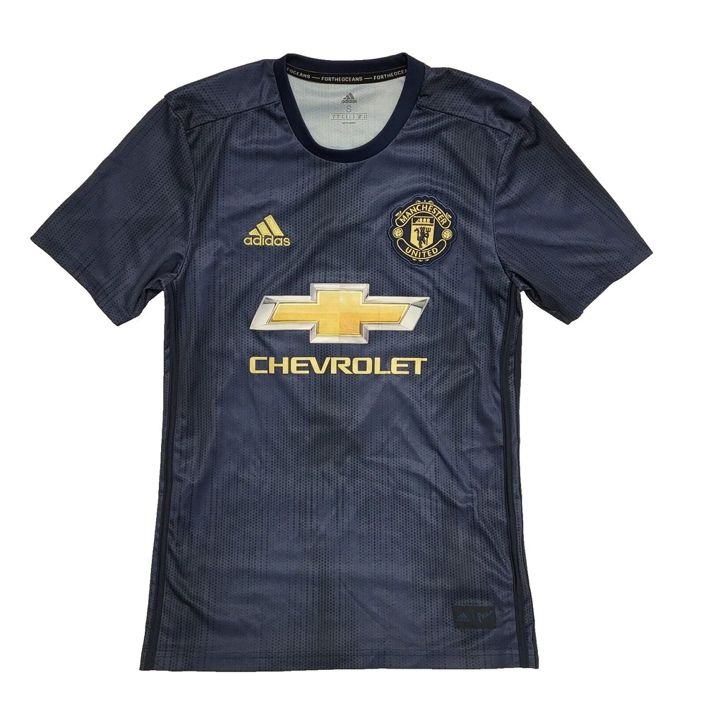 Adidas Chevrolet Manchester Utd FC No 1 Ini Blue Football Shirt Uk Men's S L250